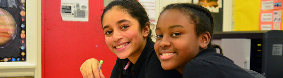 Two students smiling Two students smiling